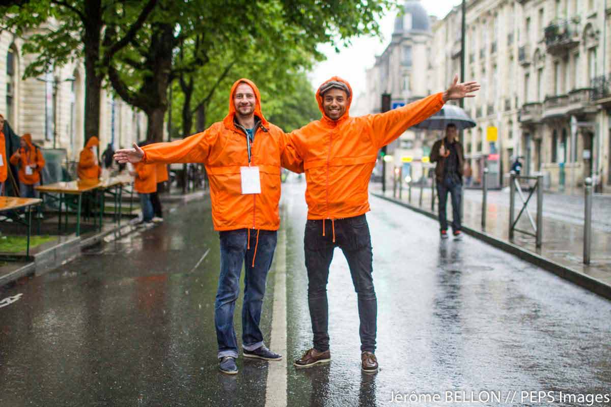 Les bénévoles du marathon de Bordeaux